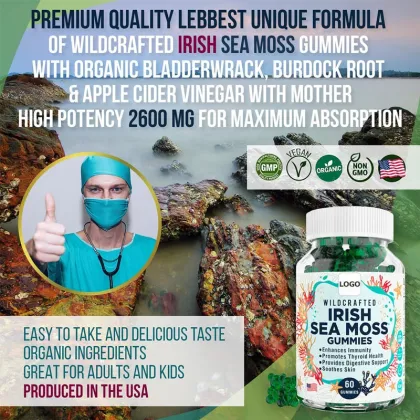 Bladderwrack burdock Root Irish Sea Moss Gummies