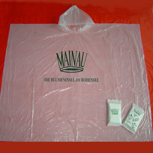 Disposable transparent rain poncho