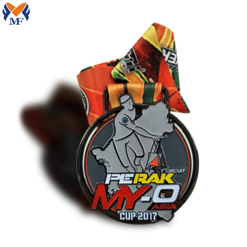 Sport Race Cup Gun Metal Gray Email Medal
