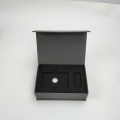 Caja de regalo gris de tapa magnética personalizada con inserciones
