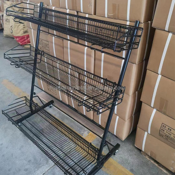 Multi-Layer Movable Fruit Display Rack for Supermarkets