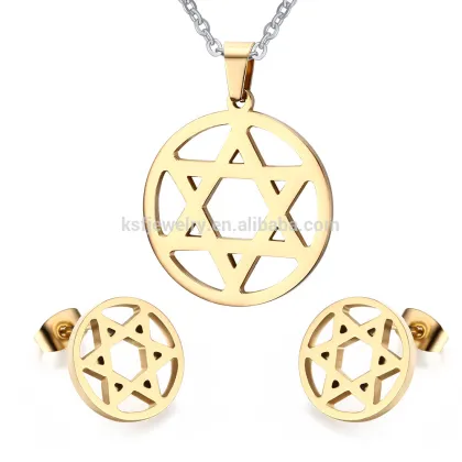 2015 Cheap Necklace And Earrings Sets David Of Star Earrings And Pendant Chain Set