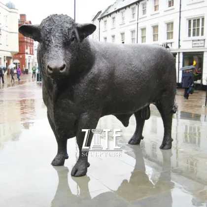 Metal crafts bronze hereford bull statue sculpture