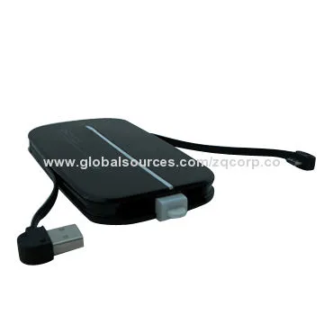 Built-in USB External Battery Pack, Made of ABS Material