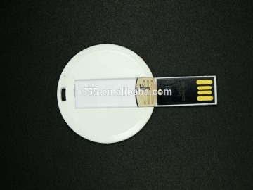Hot sale Plastic card usb flash drive, Round card shaped USB drive with full color logo printing for promotion 32GB