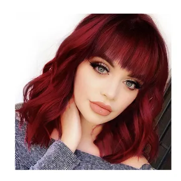 Red Cosplay Short Wig Straight Natural Bob Wigs Heat Resistant False Hair Wigs for Women