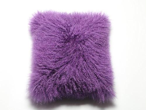 Coussin en fourrure de mouton mongol doux