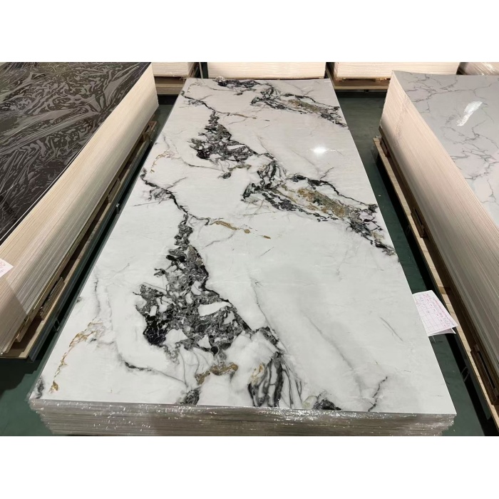 UV Lembaran Marble Panel PVC Panel Permukaan Gloss Calar Kalis air