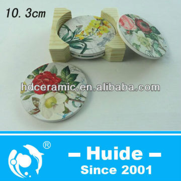 Printed ceramic coaster