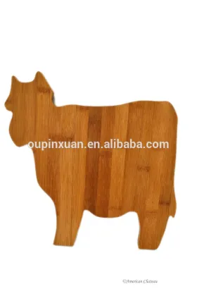 Animal Cow Natural Bamboo Cheese Charcuterie Serving Platter Cutting Board