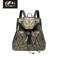 Benutzerdefinierte neue geometrische Diamant -Rucksack -Stoff PU Leather School Packpack Tasche Fashion Casual Rucksacktasche