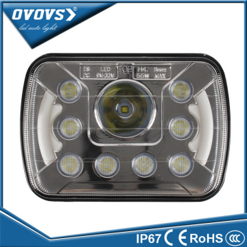 ovovs 5x7 inch offroad led work light 55w led headlight with drl for j-eep suv