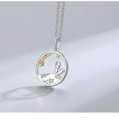 Fashion Couple Prince Little Fox Pendant Necklace - Valentine's Day Anniversary Gift Jewelry