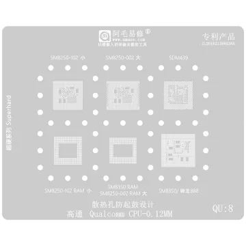 Amaoe BGA Reballing Stencil Repair Tool for Qualcomm CPUs and SSDs