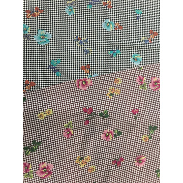 Check Flower Rayon Poplin shuttle 45S Printing Fabric