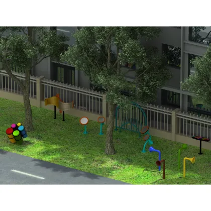 Outdoor Children's Playgrounds: Musical Instruments, Percussion Music, and Fun Equipment for Playtime