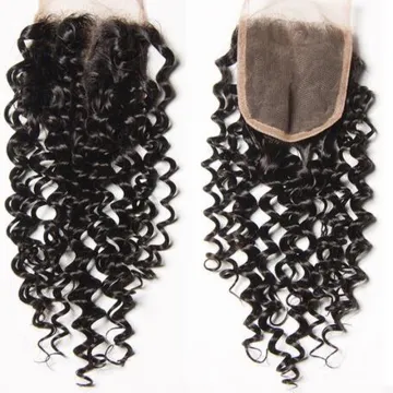 jerry Curly Closure 4*4 Curly Lace Closure Knots Pre plucked With Baby Hair Curly Human Hair Cambodian Hair