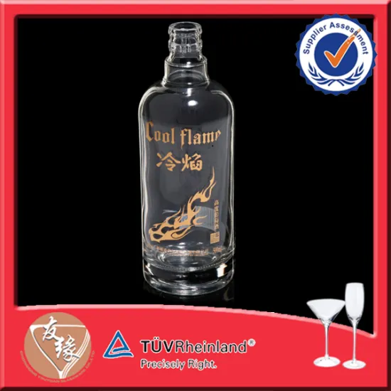 Lead-free Custom Spirit Clear Glass Bottle Cylinder 500