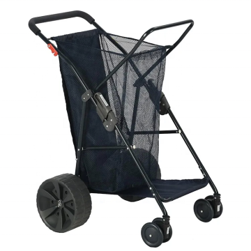 Folding Beach Fishing Cart - Heavy Duty Four Wheel Beach Wagon