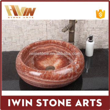 Wholesale smooth bathroom onyx granite stone round shape hand wash basin bathroom sink
