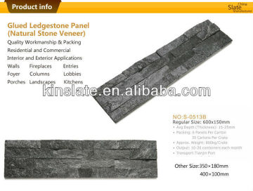 Kinslate Quarry and Factory Supply Natural Chinese Black Quartzite Stone Veneer Wall Strip Tiles Quartzite