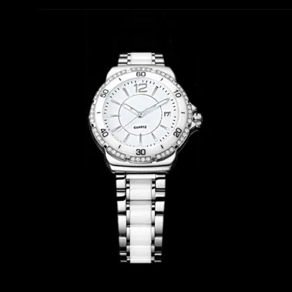 Slim Stone Quartz Watch  Ceramic Lover's Watch