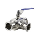 3 Way L Port Manual Clamped Ball Valve