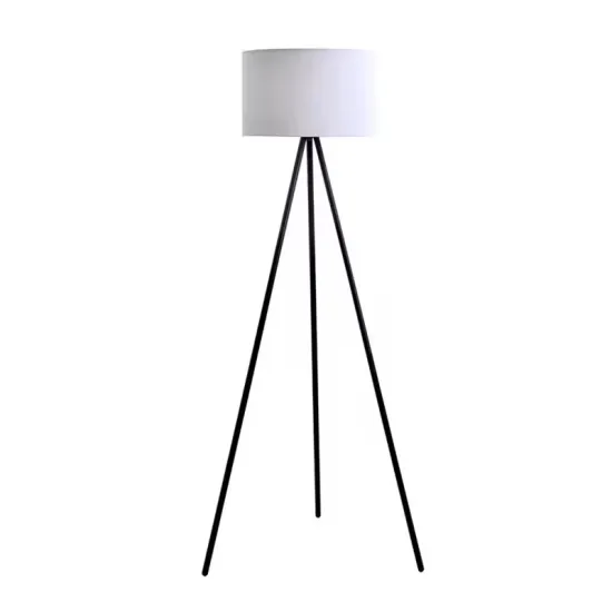 UL Listed Hotel Reading Floor Lamp: Industrial Vintage Tripod Metal Lamp with Fabric Shade