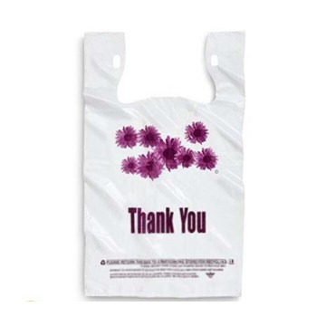 Food Packaging Thank You Smiley Face Printing Plastic T Shirt Bags