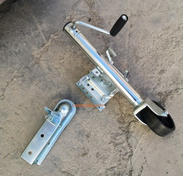 50mm Trailer Ball Coupler 2 "Hitch Ball 3500lbs dengan Bolt Mata Keselamatan dan Kit Jack Trailer D percuma