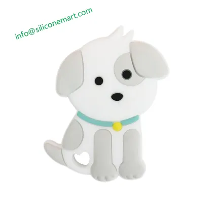 dog shape food grade silicone baby teethers wholesaler shenzhen siliconemart