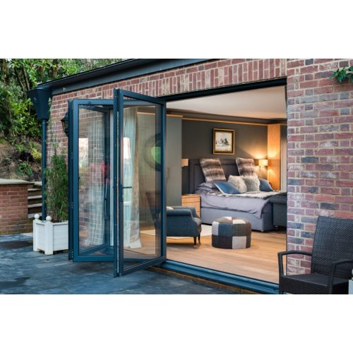 aluminium folding door Bi fold patio Doors Soundproof Folding Glass Doors Factory