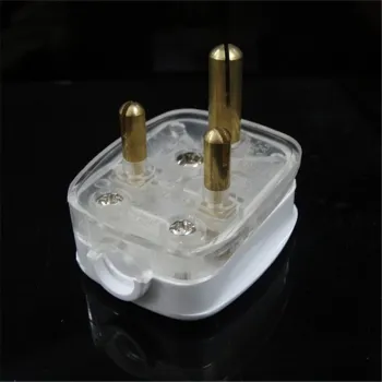 White Transparent Color 15A South Africa with 3 round pin adaptor top plug