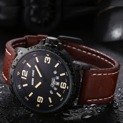 japan movt brand quartz watch leather belt