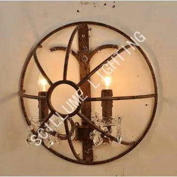 Vintage lighting fixtures 2 lights orb iron wall lamp sconces TSY