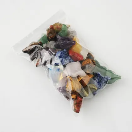 Gemstone Engraved Fox Head Pendant Ornament Natural Stone 1.0Inch Fox Head Handmade Craved Animal Ornament