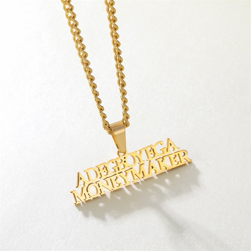 3mm Cuban Chain Name Necklaces & Pendant Letters Custom Name Charm For Men Women Gold Plated Hip Hop Jewelry Birthday Gift