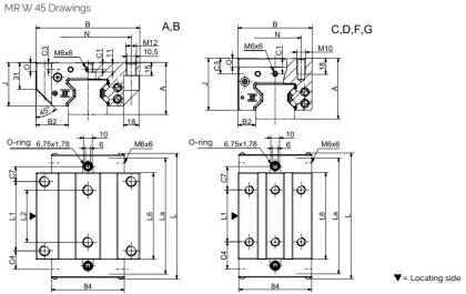 Schneeberger MR W 45 Roller Linear Guideway: MRW45, MR45 Linear Guide System