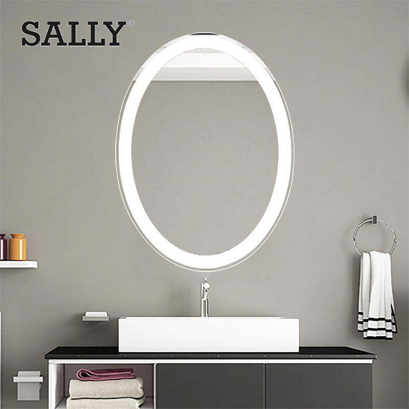 Sally Oval LED Mirror Bathroom 22X28 Dimmable Waterproof Frameless Anti-Fog Vanity Make up Mirrors with Light