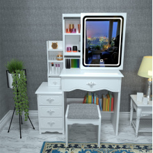 Vanity Set Dressing Table with Sliding LED Mirror