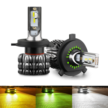 Triple Color 72w 16000lm Auto Lighting System LED Headlight Bulb for Motorcycle K1 9005 9006 H7 H4
