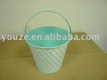 Painted metal bucket