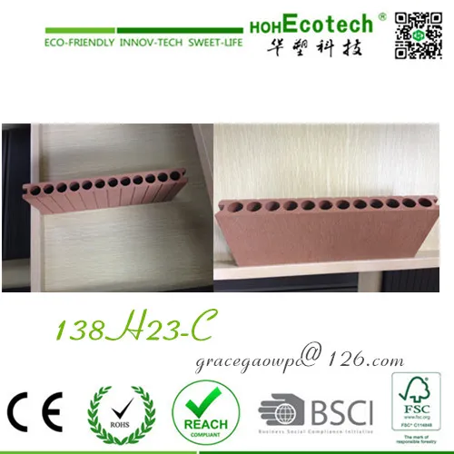 138*23 mm hollow flooring board vinyl composite anti-crack wetproof deckings