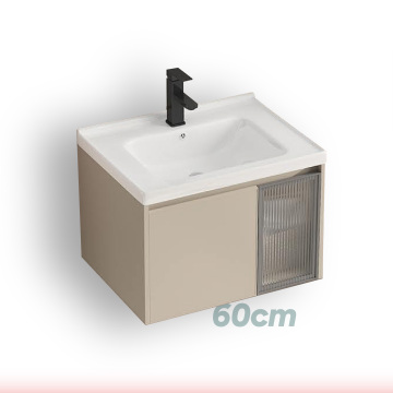 Bailu C-NK-E 6047 Aluminum Bathroom Sink Cabinet with Glass and Ceramic Basin
