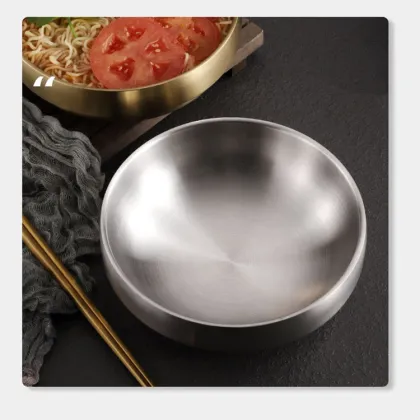 Double Layer Anti-Scalding 304 Stainless Steel Kitchen Bowl with Lid