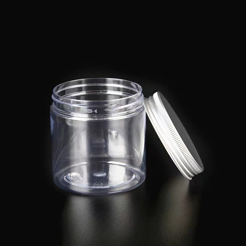 plastic cosmetic cream jar with screw lid