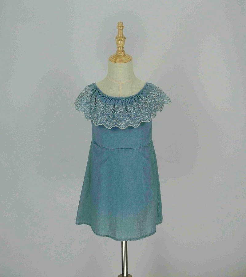 embroidery frill grils dress