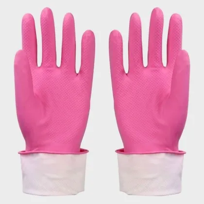 Nature Household Rubber Gloves Flocking Liner Rubber Cleaning Glove