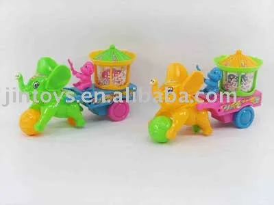 Plastic Animal Toy, Pull Line Elephant with 4 Different Color for Choice