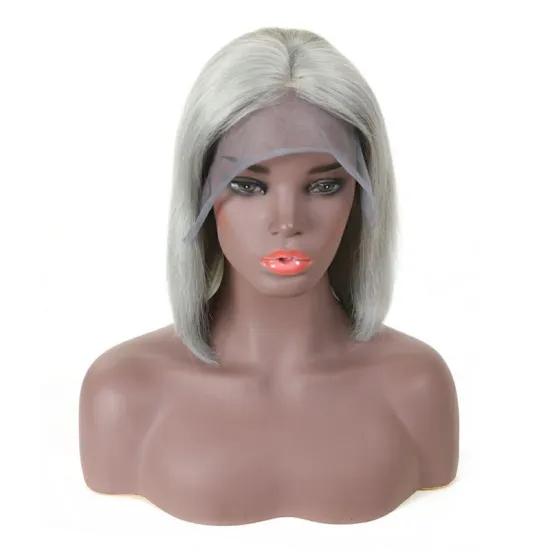 Colorful Bob Lace Front Wig Pre Plucked Middle Part Straight Bob Human Hair Wig